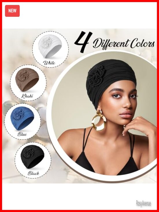Soft Cotton Beanie Turban Headwrap Hats for Women - Chemo Headwear